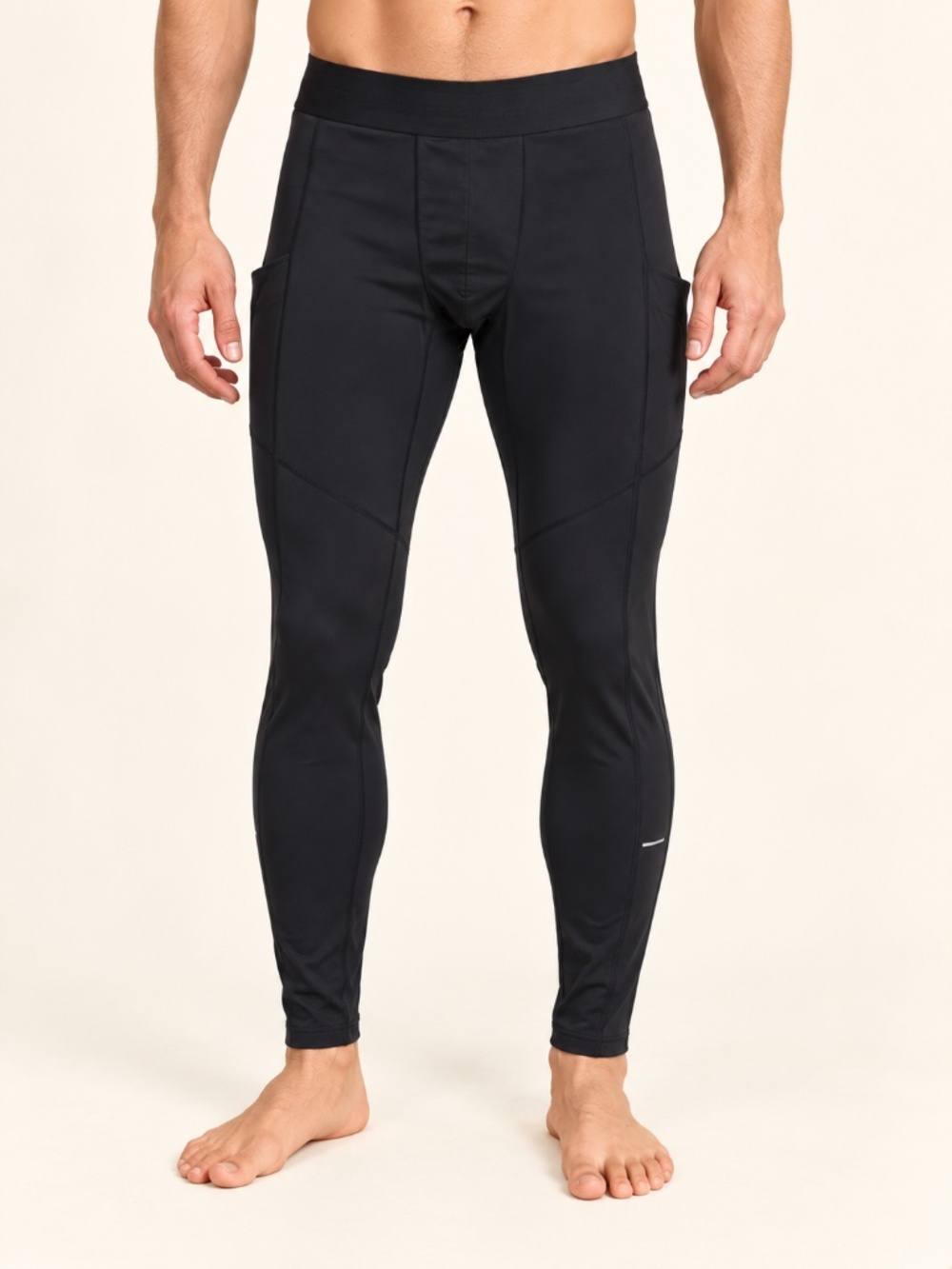 Nike Pro Dri Fit Tight Fit Running Leggings Base Layer Pants Pockets Black